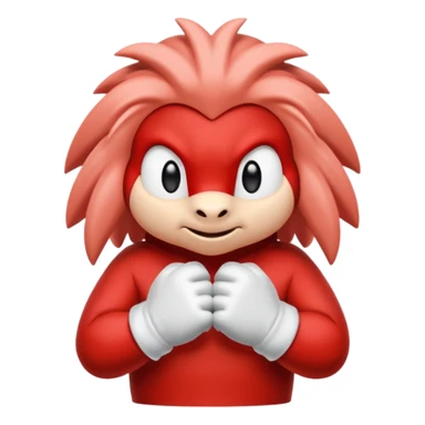 Sonic the hedgehogs friend knuckles a red animal with peach arms and white gloves he’s a echidna sticker