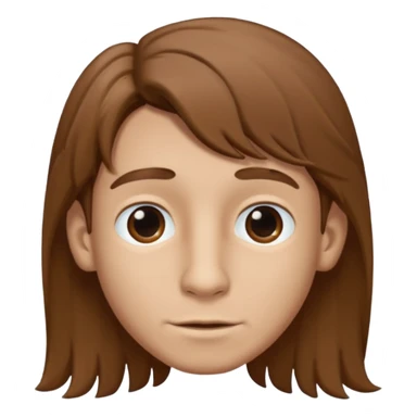 Make a emoji of a person with light skin with long nose hair that goes down like 2 inchis with long hair and with not that much hair and with his hair brown and who's a boy and who's nose hair goes down 2 inchis sticker