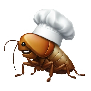 Cockroach with white chef hat sticker