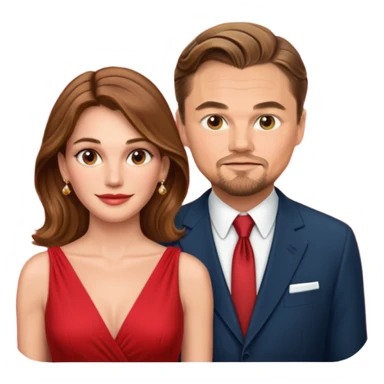 leonardo di caprio and Julia Roberts in a red dress sticker