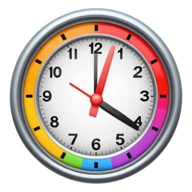 classic round timer face, simple and clear, bold minute hand pointing at 3, bright colors, no text sticker