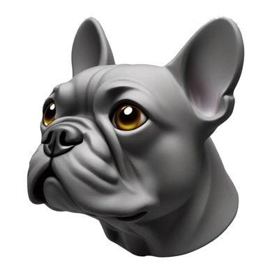 French bulldog dark grey plaster cast sticker