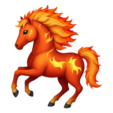 A fast-running fire horse made of embers, magma, and visible lava, with burning mane and ash particles sticker