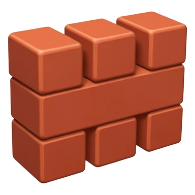three 3d bricks sticker