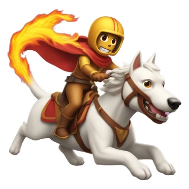 CatDog riding a flaming stallion into battle sticker