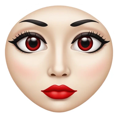 A symmetrical face with two large eyes and a pair of lips in the middle, arranged in a row (👁️👄👁️) sticker