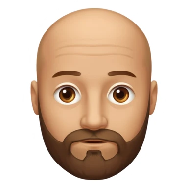men without winkles with beard almost bald sticker