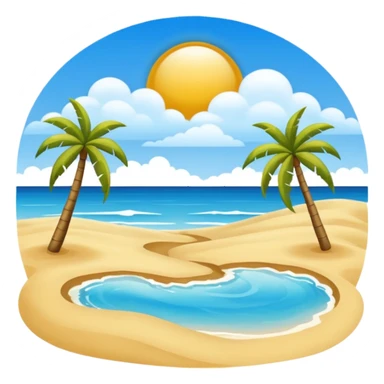 playa paisaje sin que sea un cuadro y que el cielo azul y la arena esten recortada sticker