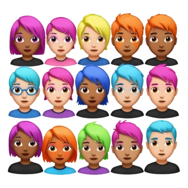 Neon Haired People sticker