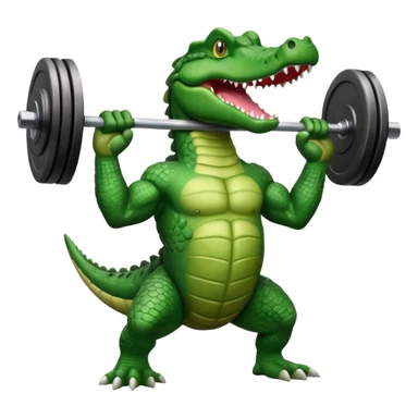 weightlifting crocodile sticker