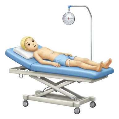 pessoa com a febre levemente amarela deitada em uma maca de hospital sticker