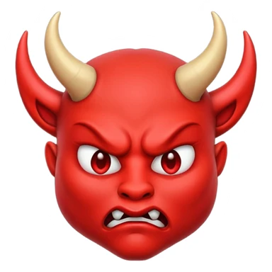Devil emoji with pouting lips sticker