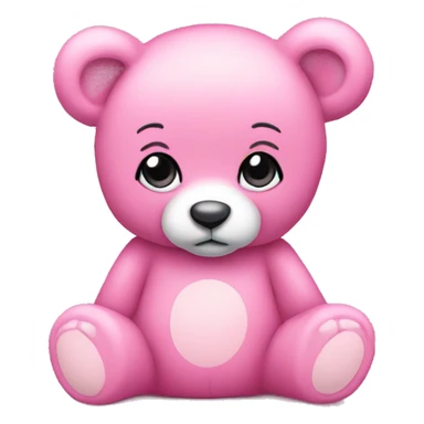 pink coquette teddy bear sticker