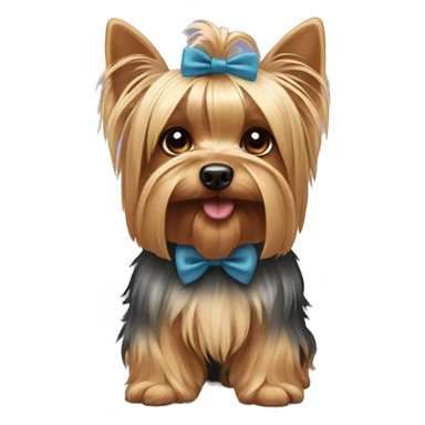 Yorkshire Terrier with a bow sticker