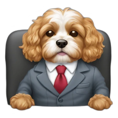 cavapoo sleeping in business attire sticker