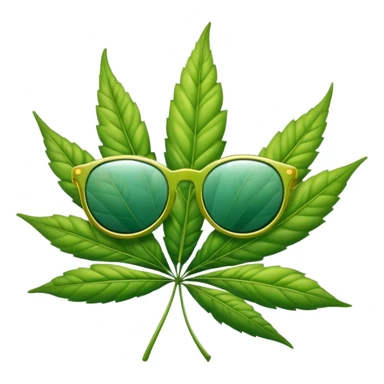 Hoja de marihuana con lentes de sol  sticker