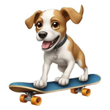 dog skateboarding sticker