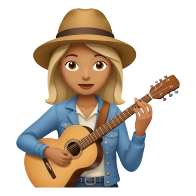 Street Music Performer woman with hat sticker