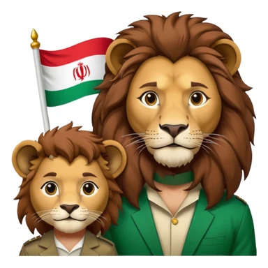 lion and son iranian flag sticker