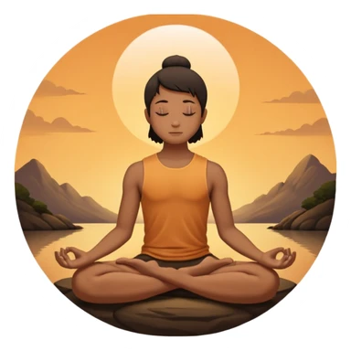 silhouette meditating inside a circle sticker