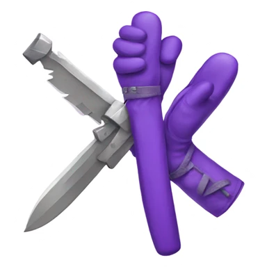 Greg with NODs, a butterfly knife and purple gloves sticker