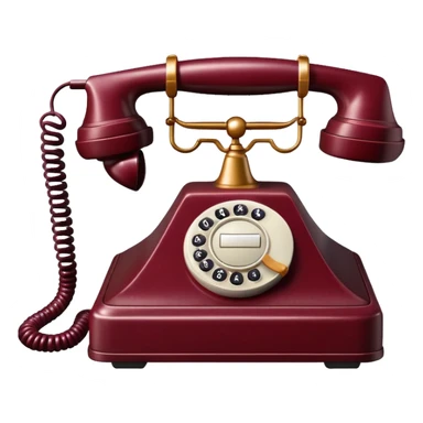 Maroon vintage corded telephone   sticker