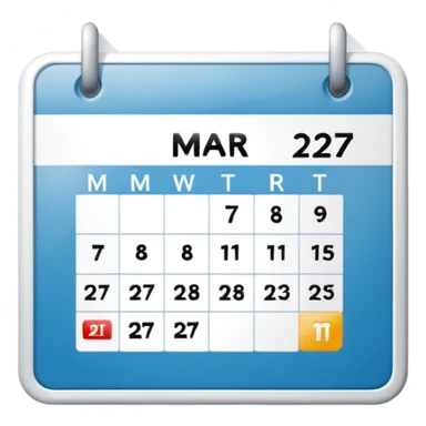 big calendar with the leters 27 MAR sticker