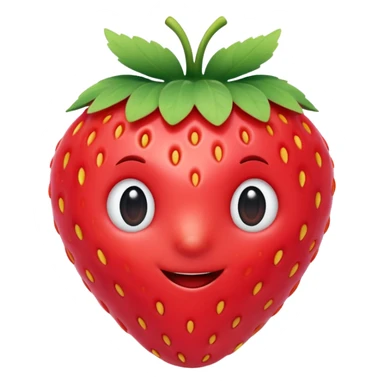 3d Full hd Pixar Style cute strawberry sticker