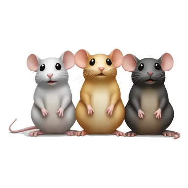 Three differently colored rats are sitting around and whispering sticker