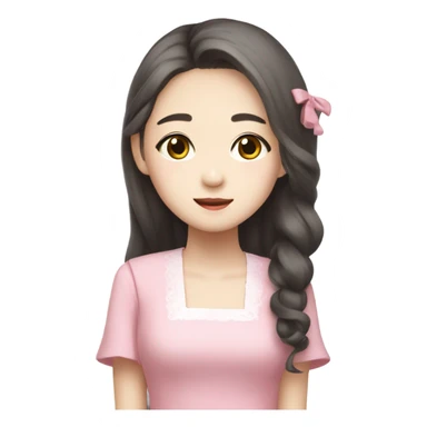 Wonyoung asian kpop cute white girl wearing pink dress  sticker