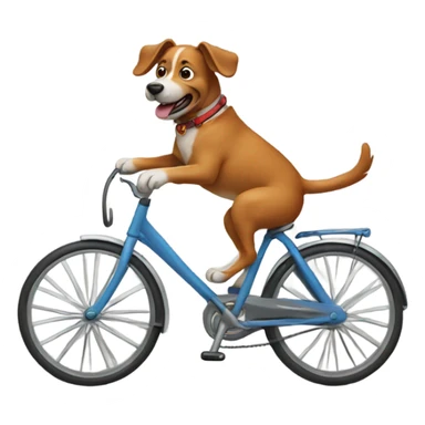 dog riding bike  sticker