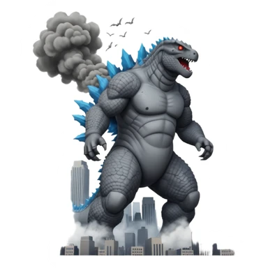 godzilla attacking ny sticker