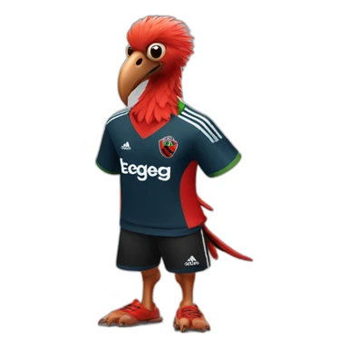 vulture wearing flamengo soccer tshirt sticker