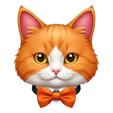 cat wearing a bow tie sticker