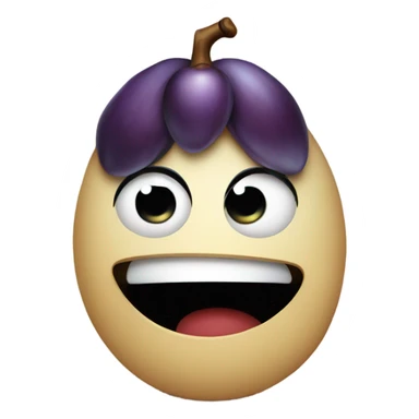 plum fruit with human sad emotion sticker