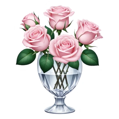 Pale pink roses in cristal vase sticker