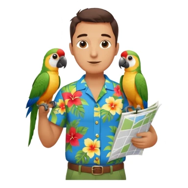 Walker + parrot on shoulder, Full body with walk pose sticker