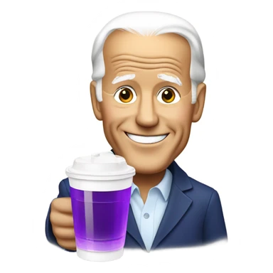 biden with grape soda white cup sticker