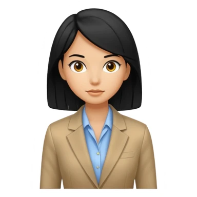 Salon owner a girl with blazer in black hair sticker