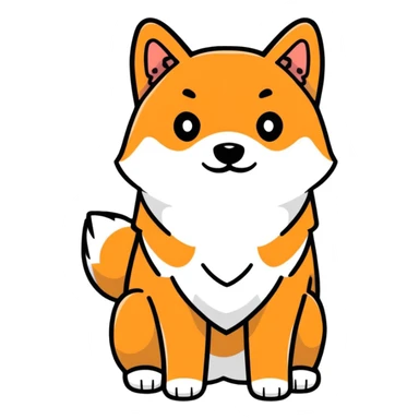 cute black Shiba Inu dog standing full body view sticker