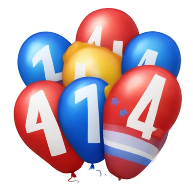 Happy 4th birthday balloons sticker