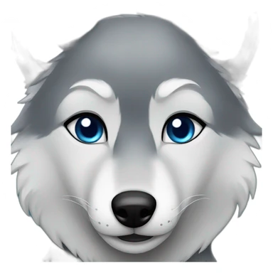 Female grey wolf blue eyes sticker