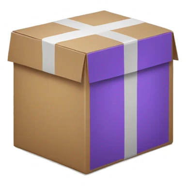 Delivery box with violet scotch sticker