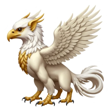 Albino white-furred Gryphon-griffin-chimera-hybrid, full body sticker