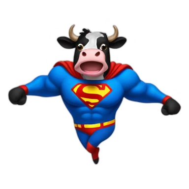 Mad cow dancing with superman suit sticker