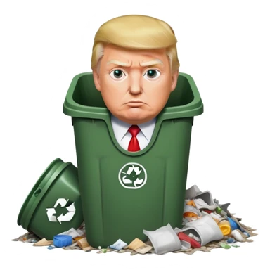 Donald trump in the trash sticker