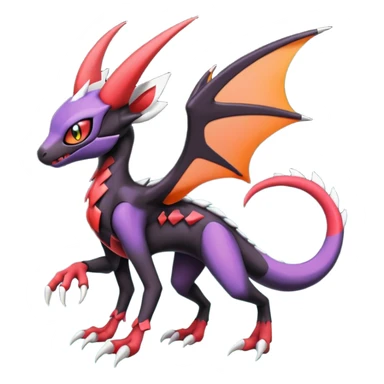 Colorful Cool Badass  Meloetta-Noibat-Noivern-Salandit-Guilmon-Darkrai-Pokémon-Fakémon-fusion-hybrid-creature sticker