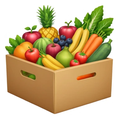 A box of groceries from the store sticker