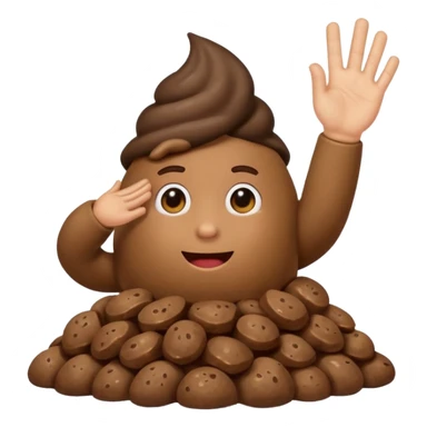 Poop with a hand salute sticker