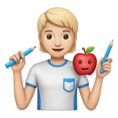 A 3D emoji with a apple Memoji style that the depicts a person who is learning to become a fashion designer as her highchool extended profile. She is young in a highschool age. She has items that are familiar with this job in the field. She is smiling normally sticker